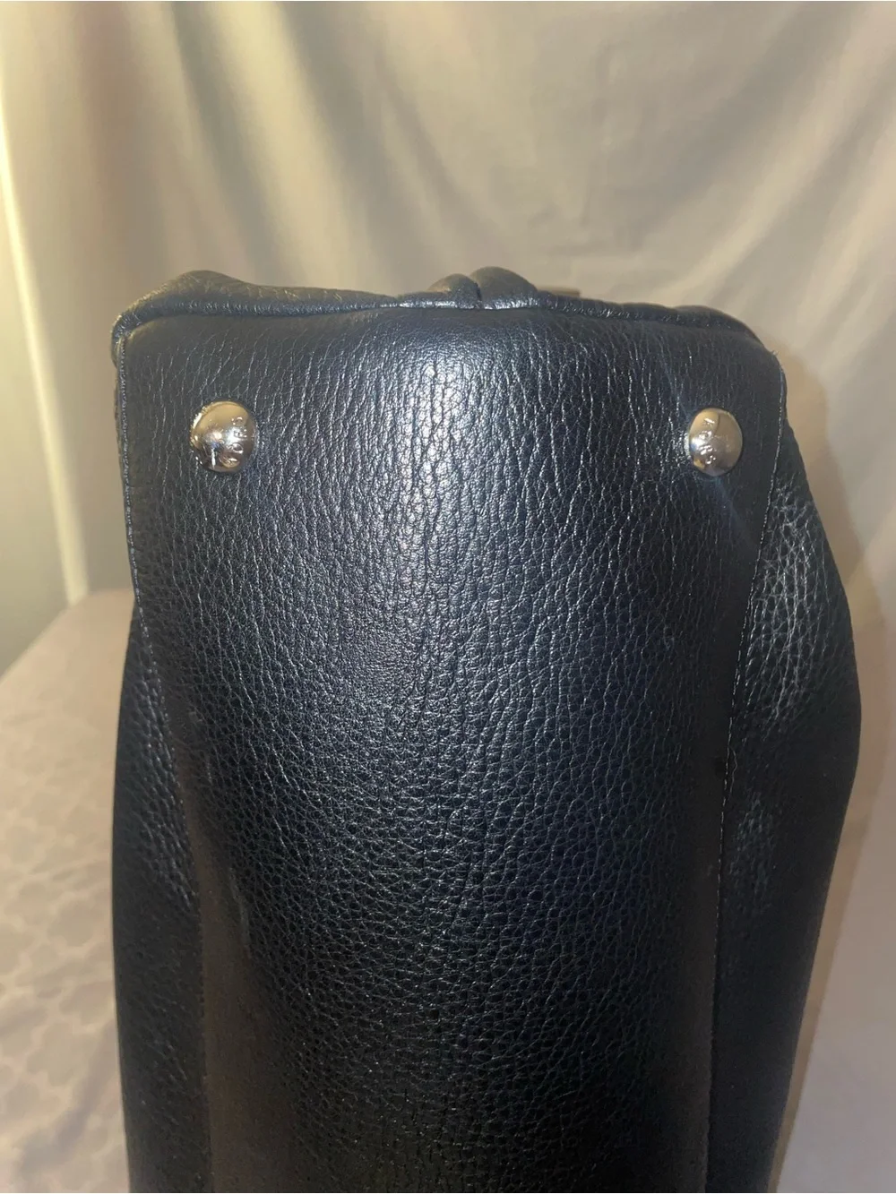 Michael Kors Hamilton XL Weekender Black Pebbled Leather Duffel Silver Hardware